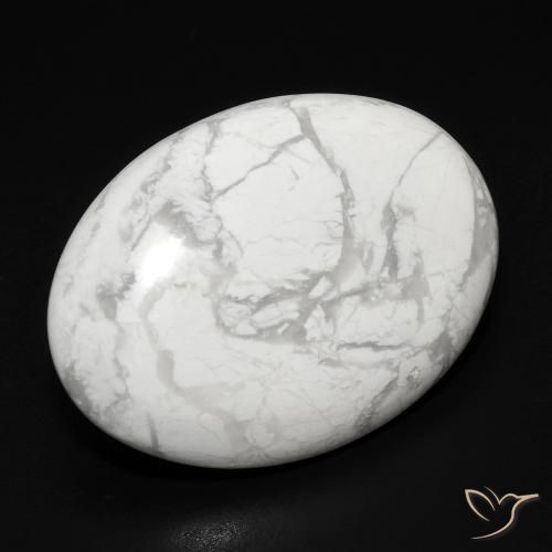Howlita Branco acinzentado Natural 17.14ct, oval, Opaco