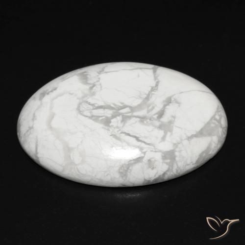 Howlita Branco acinzentado Natural 17.14ct, oval, Opaco