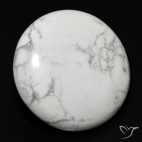 Howlita Branco acinzentado Natural 23.18ct, Redondo, Opaco
