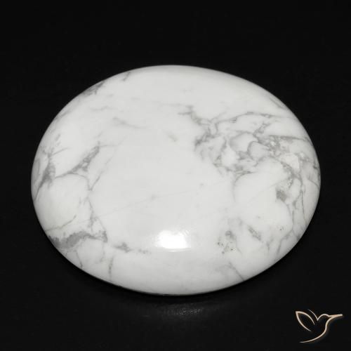 Howlita Branco acinzentado Natural 23.18ct, Redondo, Opaco