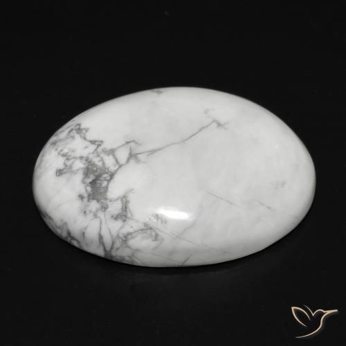 Howlita Branco acinzentado Natural 15.06ct, oval, Opaco