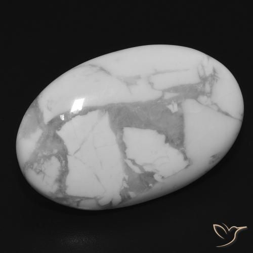 Howlita Branco acinzentado Natural 16.11ct, oval, Opaco