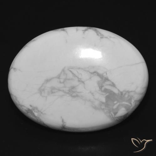 23.66ct Natural Branco acinzentado Howlita, oval, Opaco