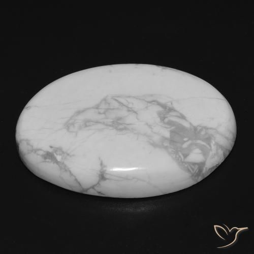 Howlita Branco acinzentado Natural 23.66ct, oval, Opaco