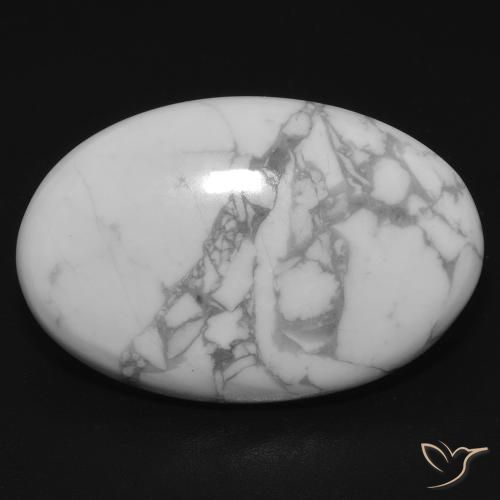14.74ct Natural Branco acinzentado Howlita, oval, Opaco