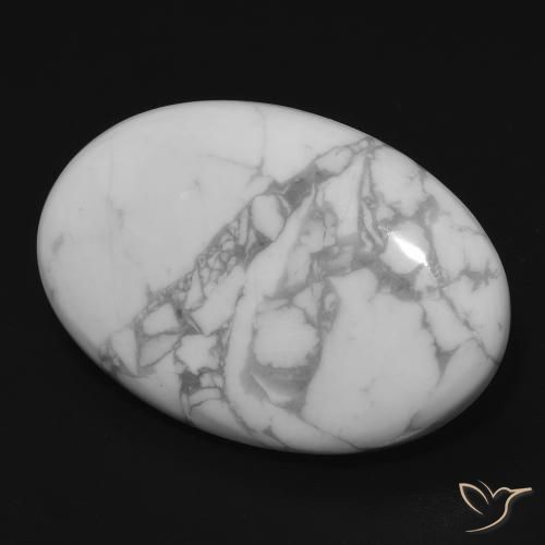 Howlita Branco acinzentado Natural 14.74ct, oval, Opaco