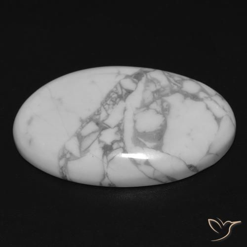 Howlita Branco acinzentado Natural 14.74ct, oval, Opaco