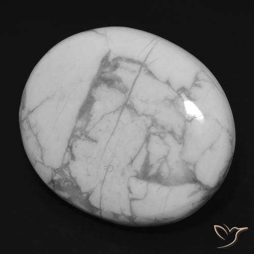 Howlita Branco acinzentado Natural 21.74ct, oval, Opaco