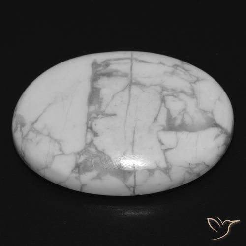 Howlita Branco acinzentado Natural 21.74ct, oval, Opaco