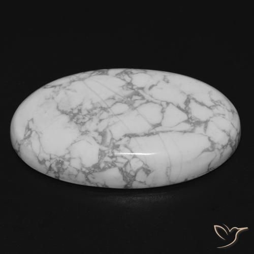 Howlita Branco acinzentado Natural 27.16ct, oval, Opaco