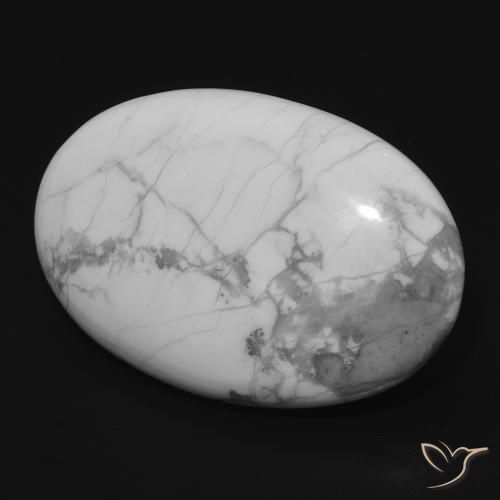 Howlita Branco acinzentado Natural 21.55ct, oval, Opaco