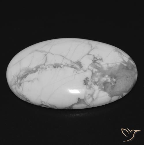 Howlita Branco acinzentado Natural 21.55ct, oval, Opaco