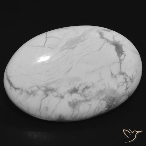 Howlita Branco acinzentado Natural 25.79ct, oval, Opaco