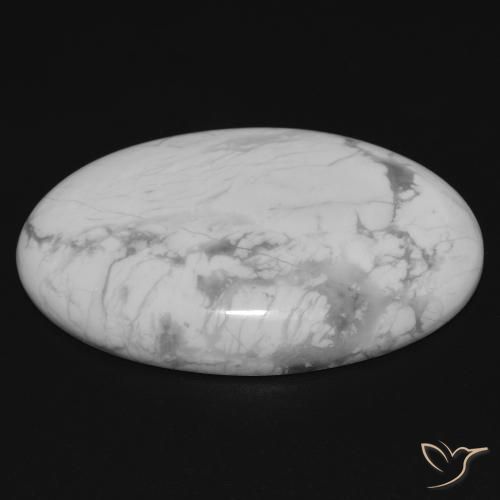 Howlita Branco acinzentado Natural 25.79ct, oval, Opaco
