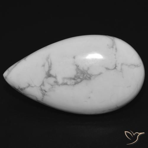 17.74ct Natural Branco acinzentado Howlita, Formato de pêra, Opaco