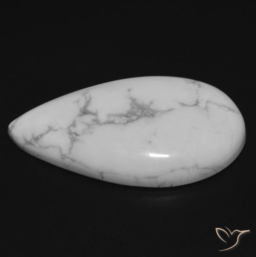 Howlita Branco acinzentado Natural 17.74ct, Formato de pêra, Opaco