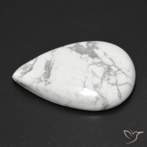 Howlita Branco acinzentado Natural 21.42ct, Formato de pêra, Opaco
