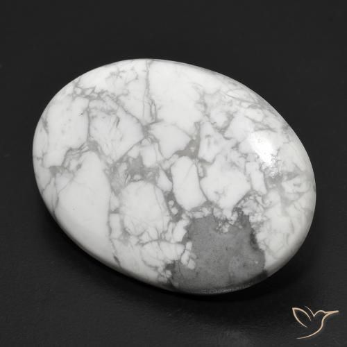 Howlita Branco acinzentado Natural 19.91ct, oval, Opaco