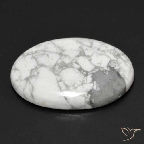 Howlita Branco acinzentado Natural 19.91ct, oval, Opaco