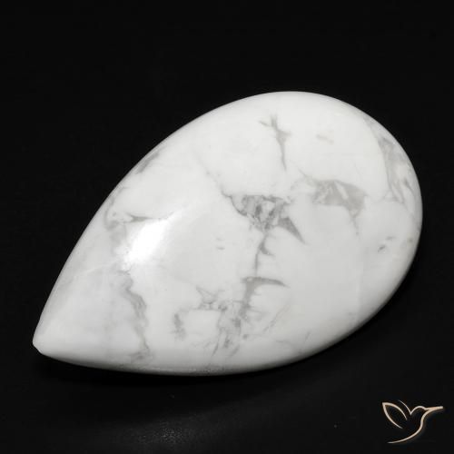 Howlita Branco acinzentado Natural 18.97ct, Formato de pêra, Opaco