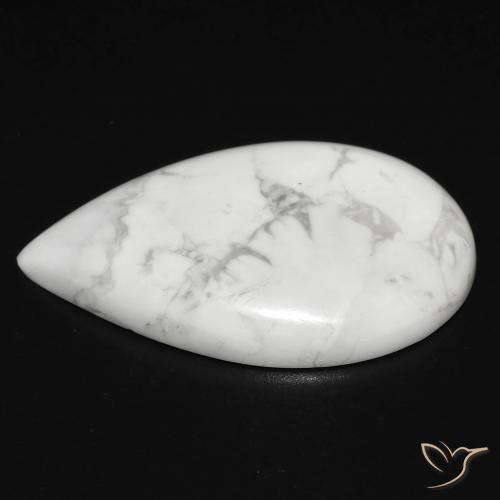 Howlita Branco acinzentado Natural 18.97ct, Formato de pêra, Opaco