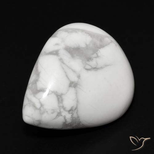 Howlita Branco acinzentado Natural 18.33ct, Formato de pêra, Opaco