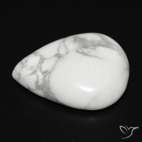Howlita Branco acinzentado Natural 18.33ct, Formato de pêra, Opaco