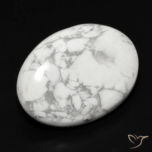 Howlita Branco acinzentado Natural 17.45ct, oval, Opaco