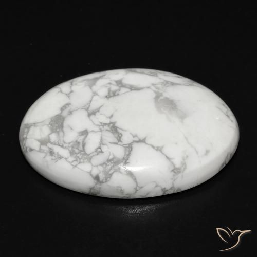 Howlita Branco acinzentado Natural 17.45ct, oval, Opaco