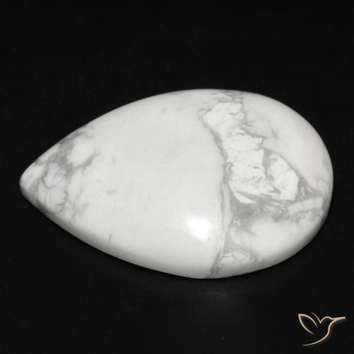 Howlita Branco acinzentado Natural 15.79ct, Formato de pêra, Opaco