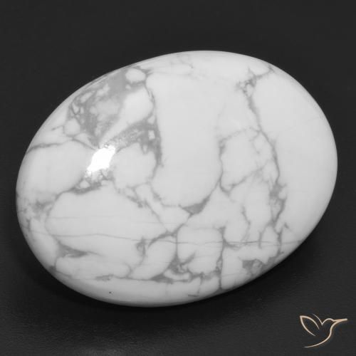 Howlita Branco acinzentado Natural 26.91ct, oval, Opaco