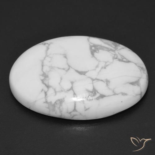 Howlita Branco acinzentado Natural 26.91ct, oval, Opaco