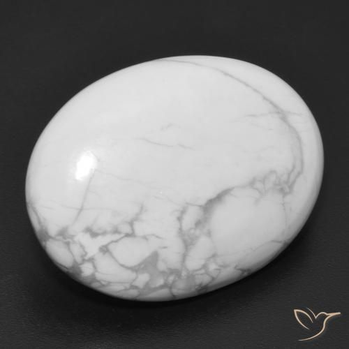 Howlita Branco acinzentado Natural 16.38ct, oval, Opaco