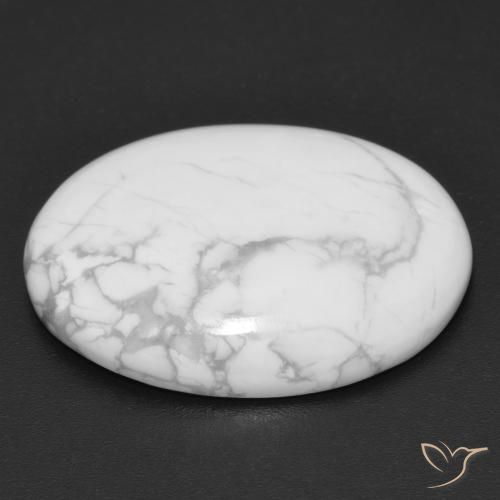 Howlita Branco acinzentado Natural 16.38ct, oval, Opaco