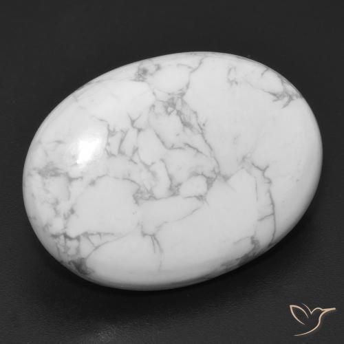 Howlita Branco acinzentado Natural 19.37ct, oval, Opaco