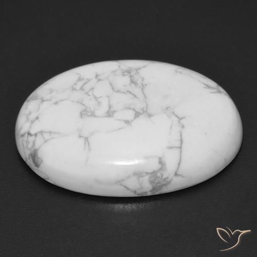 Howlita Branco acinzentado Natural 19.37ct, oval, Opaco
