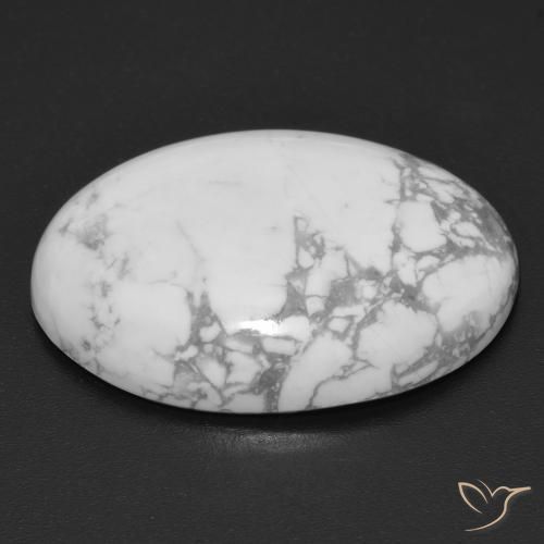 Howlita Branco acinzentado Natural 20.77ct, oval, Opaco