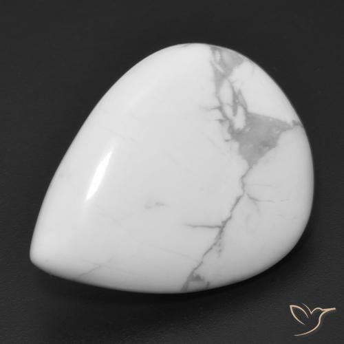 Howlita Branco acinzentado Natural 16.12ct, Formato de pêra, Opaco