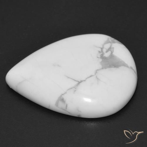 Howlita Branco acinzentado Natural 16.12ct, Formato de pêra, Opaco
