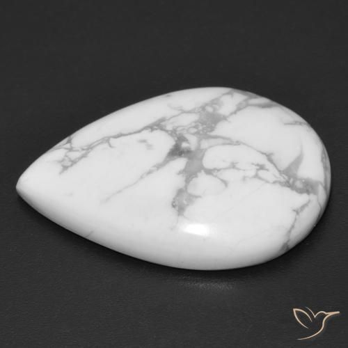 Howlita Branco acinzentado Natural 15.90ct, Formato de pêra, Opaco