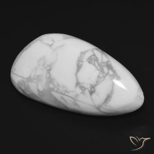 Howlita Branco acinzentado Natural 19.50ct, Chique, Opaco