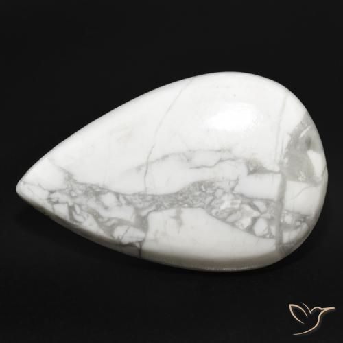 Howlita Branco acinzentado Natural 23.41ct, Formato de pêra, Opaco