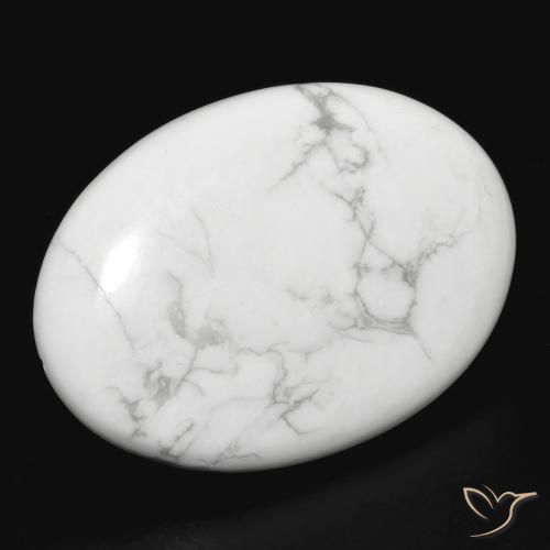 Howlita Branco acinzentado Natural 30.49ct, oval, Opaco