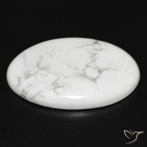 Howlita Branco acinzentado Natural 30.49ct, oval, Opaco