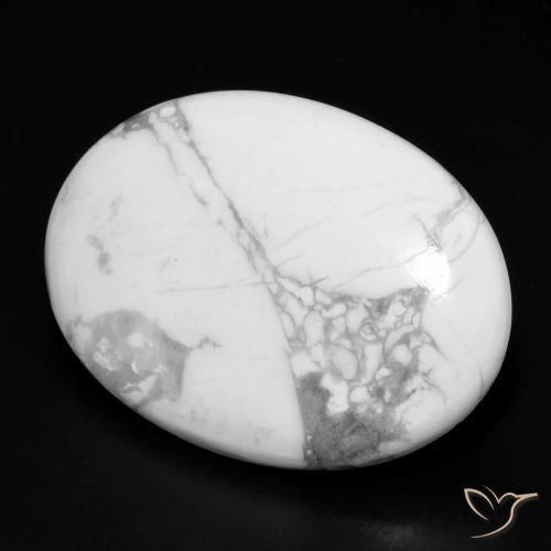 Howlita Branco acinzentado Natural 26.16ct, oval, Opaco