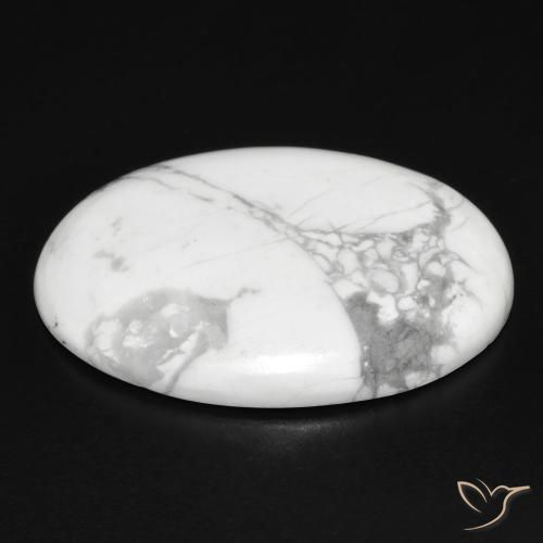 Howlita Branco acinzentado Natural 26.16ct, oval, Opaco