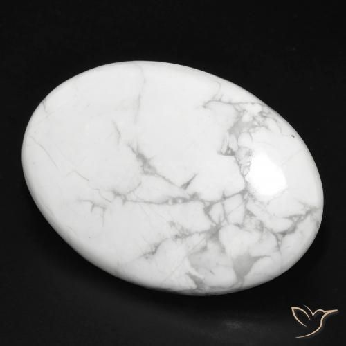 Howlita Branco acinzentado Natural 31.08ct, oval, Opaco