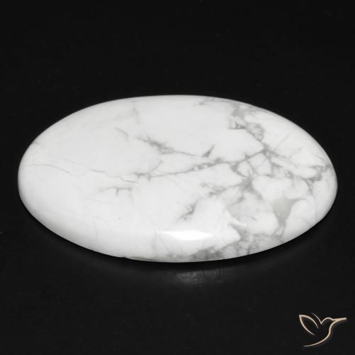 Howlita Branco acinzentado Natural 31.08ct, oval, Opaco