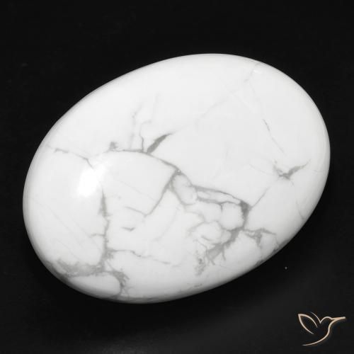 Howlita Branco acinzentado Natural 32.88ct, oval, Opaco