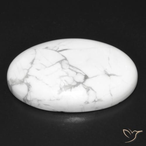 Howlita Branco acinzentado Natural 32.88ct, oval, Opaco